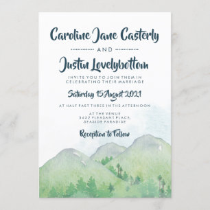 Convite Misty Mounains Watercolor Wedding