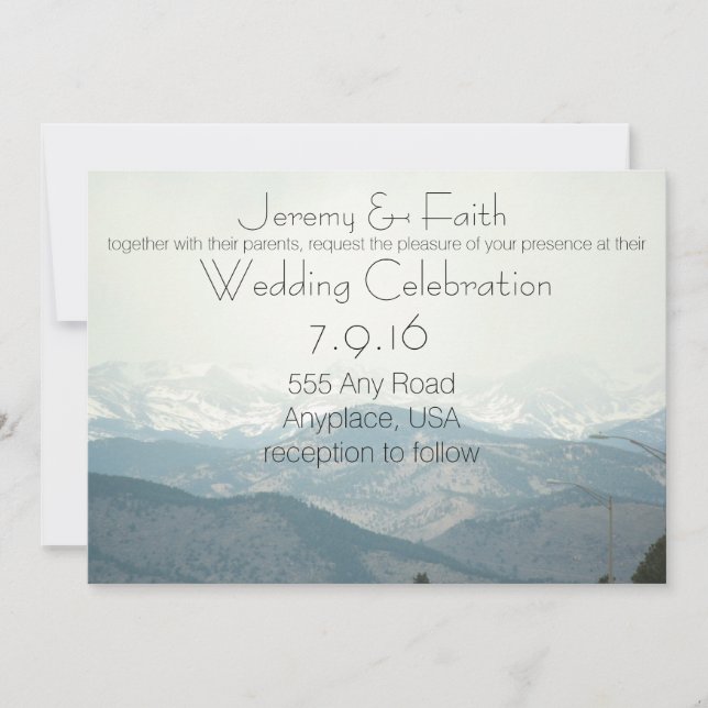 Convite Misty Mountain Wedding (Frente)