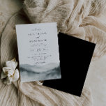 Convite Misty Mountain Wedding<br><div class="desc">Cena de Floresta de Pinheiro da Montanha Elegante,  convite para casamento. O convite apresenta uma combinação de estilos de tipografia quic design da caligrafia e do tipo negrito. Coordenando o suporte a cores pretas sólidas.</div>