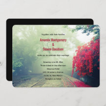 Misty Railroad Tracks Foto Cênica