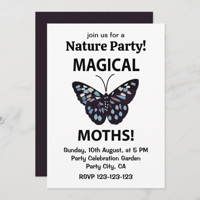 Convite Mitos mágicos da borboleta (Frente/Verso)