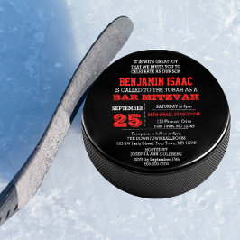 Convite Mitzvah ao Bar Redondo de Hockey Puck