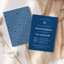 Mitzvah Moderna Azul Marinho com Estrela de Davi