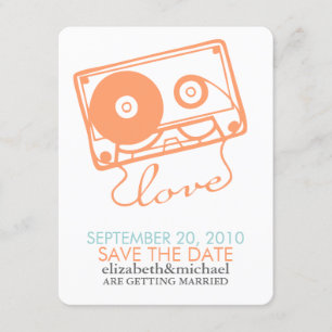 Convite Mix tape de Anúncios de Love Save the Date