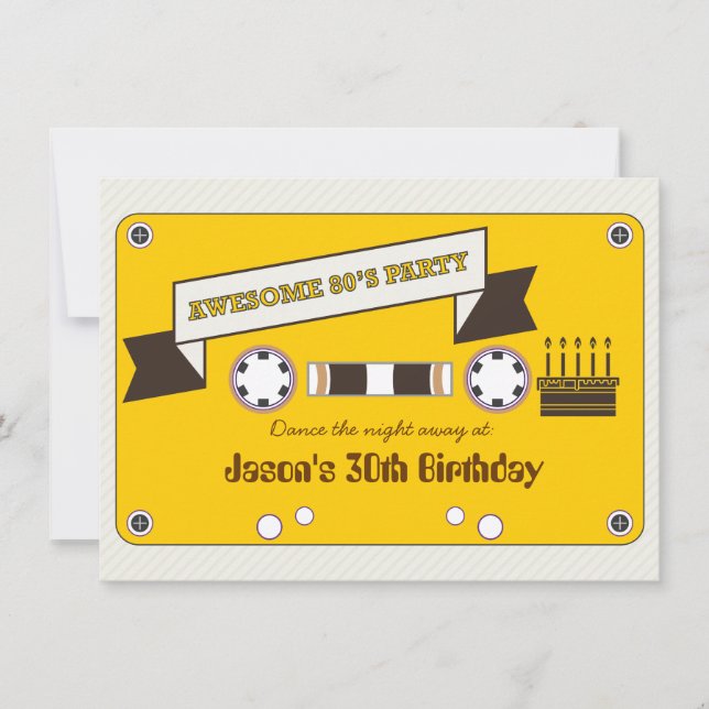 Convite Mixtape de anos 80 incrível Novo grupo de dança de (Frente)