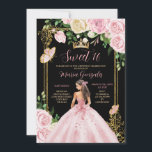 Convite Moça Rosa Rosa Suave Princesa Princesa Doce Dezess<br><div class="desc">Mole Sorridosa,  EDITÁVEL,  Rosa,  Princesa Princesa Doce,  16 Convites de aniversário</div>