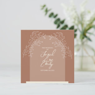 Convite Mocha Brown Arch Invitation QR Code