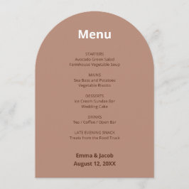 Convite Mocha Brown Modern Wedn Card
