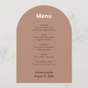 Convite Mocha Brown Modern Wedn Card