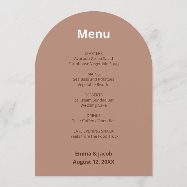 Convite Mocha Brown Modern Wedn Card (Frente)