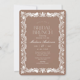 Convite Mocha Brown Talavera Azulejo Fiesta Bridal Brunch