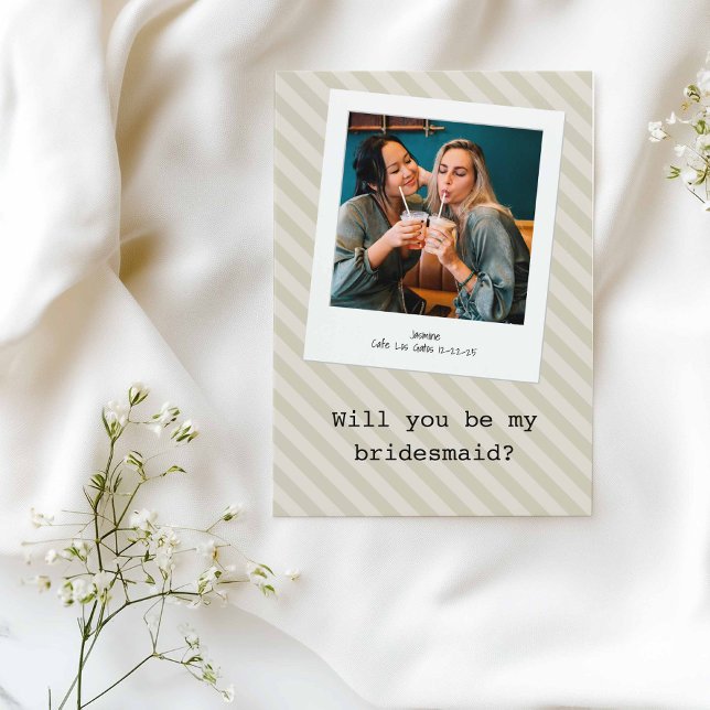 Convite Mocha Cream "Você Será Minha Porta-Voz?" Foto (Criador carregado)