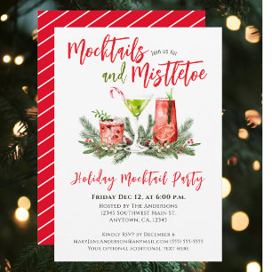 Convite Mocktails festivos do partido Foliday & Mistletoe