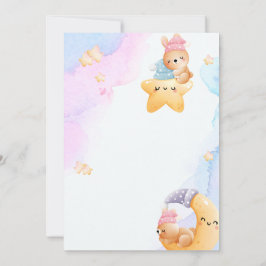 Convite Mod Azul e Rosa Ilustrativo Gradiente Aquarela