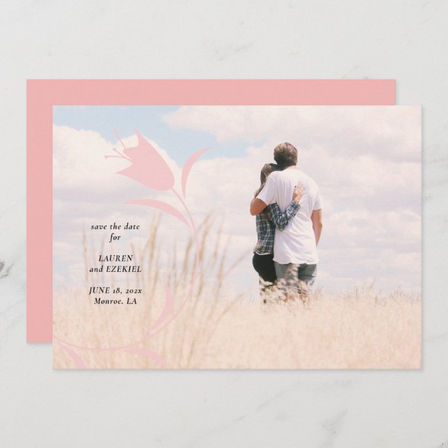 CONVITE MOD PINK TULIP WEDING SALVE A DATA (Frente/Verso)