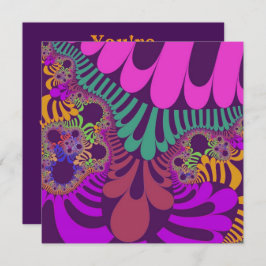 Convite Mod roxo e rosa