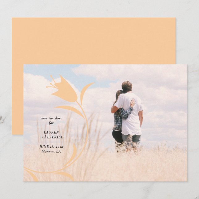 CONVITE MOD TULIPA CASAMENTO SALVE A DATA (Frente/Verso)