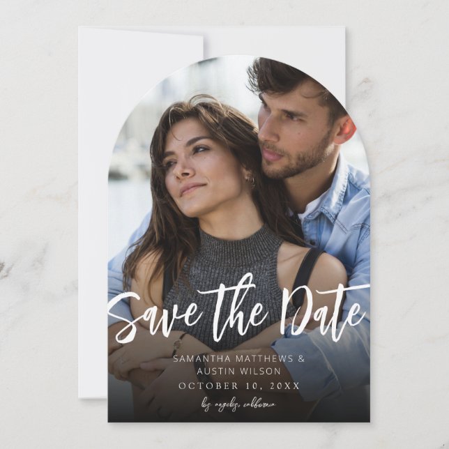 Convite MOD V Photo Bold Save Date (Guardar data - Arco ma (Frente)