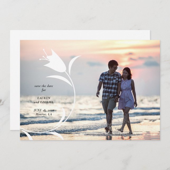 CONVITE MOD YELLOW TULIP WEDDING SALVE A DATA (Frente/Verso)