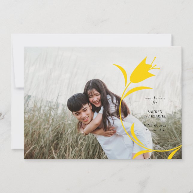 CONVITE MOD YELLOW TULIP WEDDING SALVE A DATA (Frente)