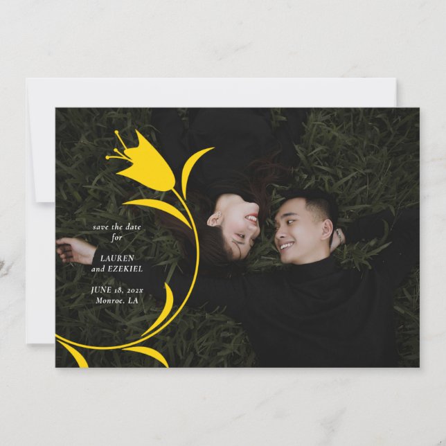CONVITE MOD YELLOW TULIP WEDDING SALVE A DATA (Frente)