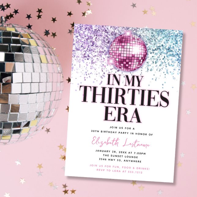 Convite Moda Brilho Disco Anos Trinta 30º Aniversário (Criador carregado)