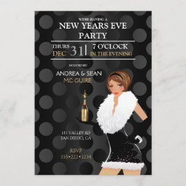Convite Moda de Ano Novo Menina Vestido de Festa