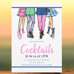 Convite Moda de Casal Preppy para Festa de Coquetel