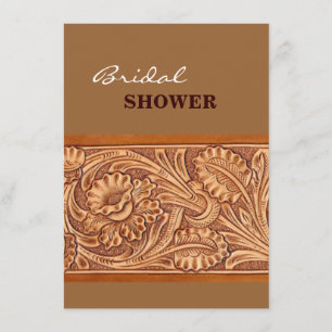 Convite moda de cowgirl vintage couro sudoeste