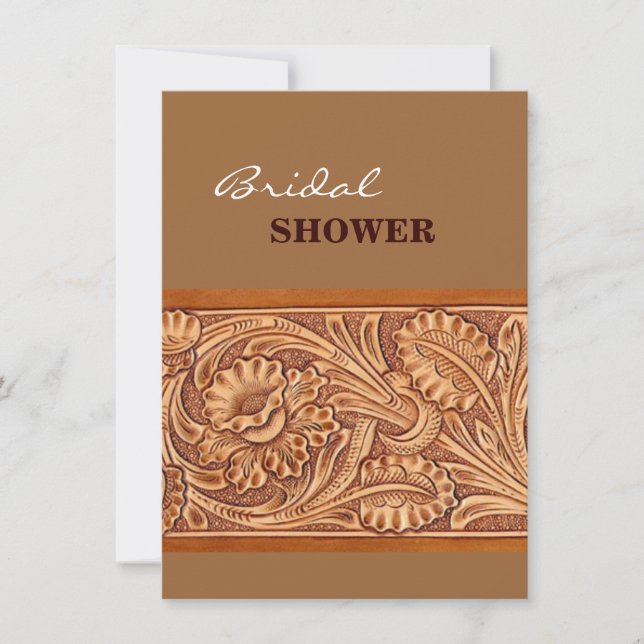 Convite moda de vaqueira vintage couro sudoeste (Frente)