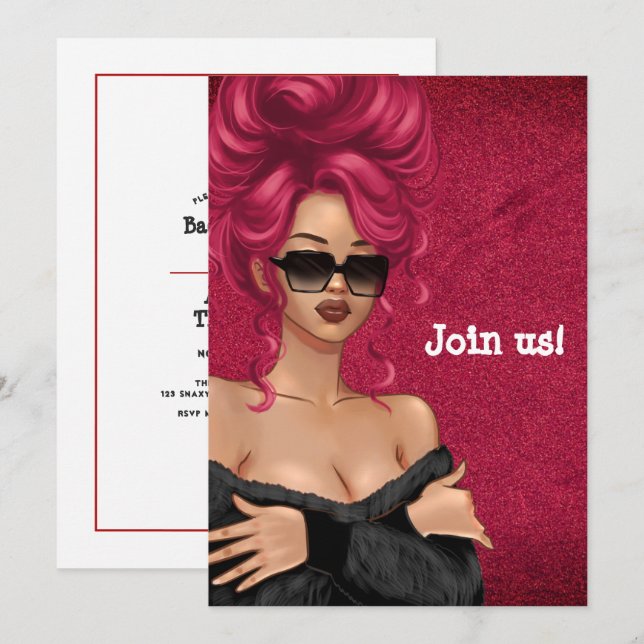 Convite Moda de Verão Solteira Ruiva (Frente/Verso)