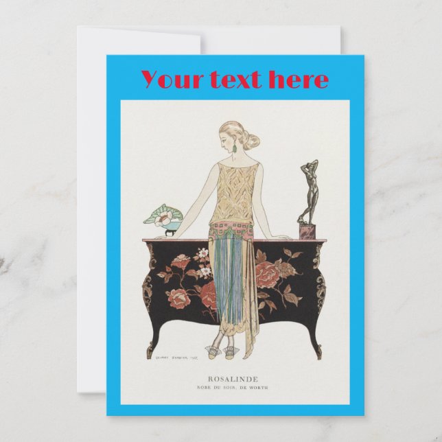 Convite Moda George Barbier Art Deco (Frente)