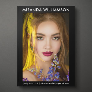 Convite Modelo Ator 1 Photo Comp Card 5x7 Preto