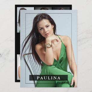 Convite Modelo Ator 5.5x7.5 Pro Comp/Zed Card 7 Foto