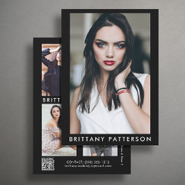 Convite Modelo Ator 5x7 Comp SED Card QR 5 Photo 2 Sided