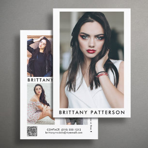 Convite Modelo Ator 5x7 Comp SED Card QR 5 Photo 2 Sided