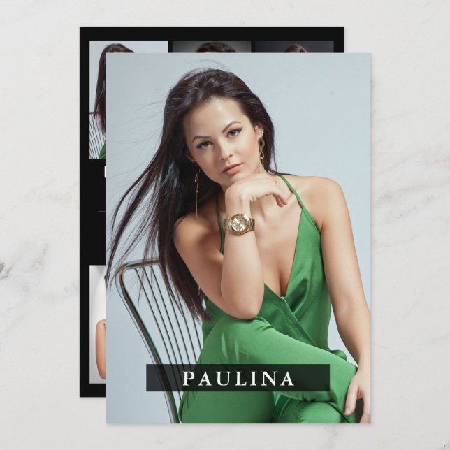 Convite Modelo Ator 5x7 Comp/Zed Card 7 Photo 2 Sided (Frente/Verso)