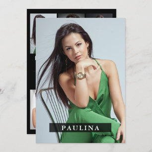 Convite Modelo Ator 5x7 Comp/Zed Card 7 Photo 2 Sided