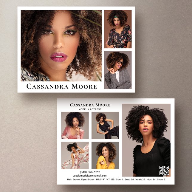 Convite Modelo Ator 8 Modelo de placa composta de fotos (Available in high quality print or digital download for quick messaging, email or self printing.)