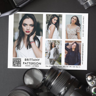 Convite Modelo Ator Comp Card 5 Foto do seu código QR