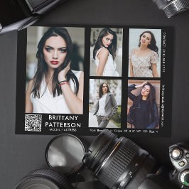 Convite Modelo Ator Comp Card 5 Foto do seu código QR