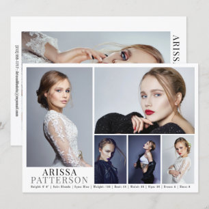 Convite Modelo Ator Comp Card 6 Foto 5.5x7.5