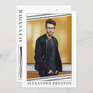 Convite Modelo Ator Comp Card Zed Card 2 Foto 5x7