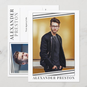 Convite Modelo Ator Comp Card Zed Card 2 Photo 5x7