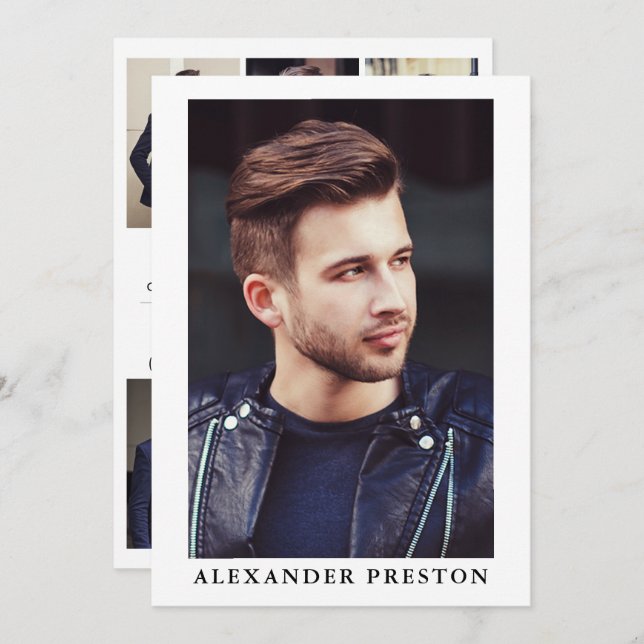 Convite Modelo Ator Comp Card Zed Card 7 Foto 2 Lado 5x7 (Frente/Verso)