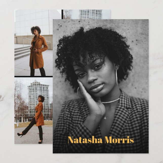 Convite Modelo Ator Dancer 4 Foto Comp (Frente/Verso)