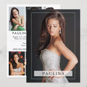 Convite Modelo Ator Pro 5.5x7.5 Comp Zed Card 7 Photo