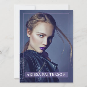 Convite Modelo Ator Pro Comp Card 1 Photo Violet