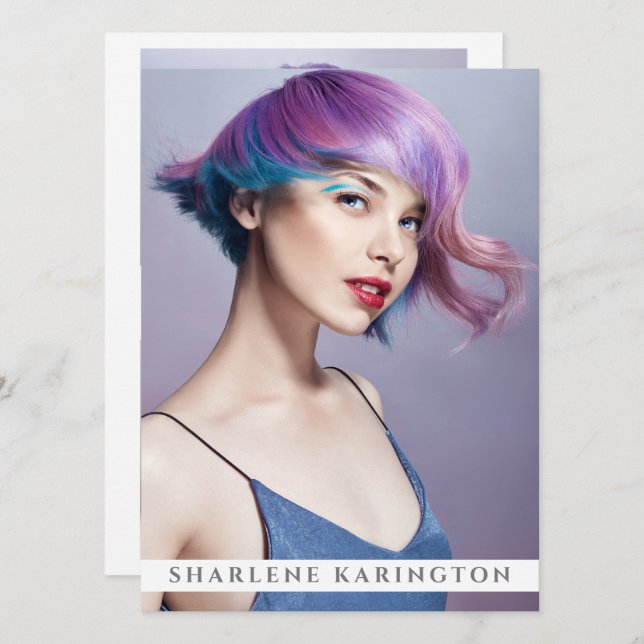 Convite Modelo Ator Pro Comp Card Modelo 3 Photo White (Frente/Verso)