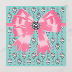 Convite Modelo Azul-Convite de festas cor-de-rosa